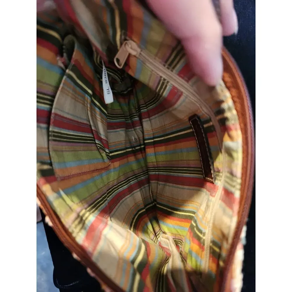 Fossil woven jute crossbody shoulder bag boho summer‎